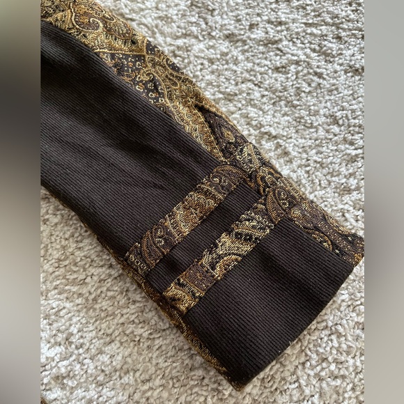 Vintage FREE PEOPLE jacquard paisley jacket pea coat 🧥 unique - Picture 10 of 13